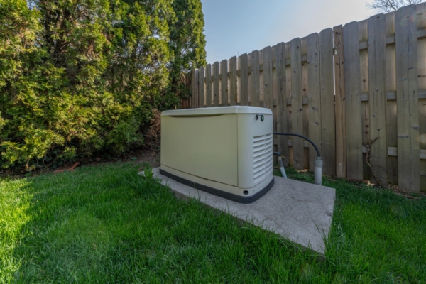 standby generator installed outside the house