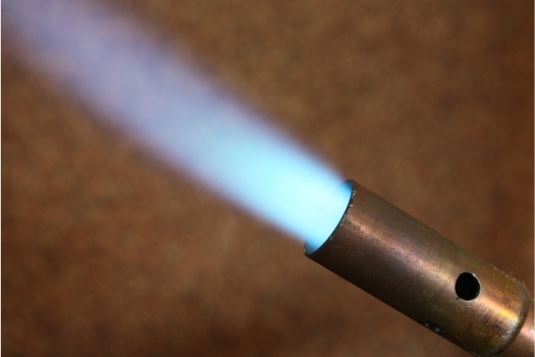 flame from propane torch