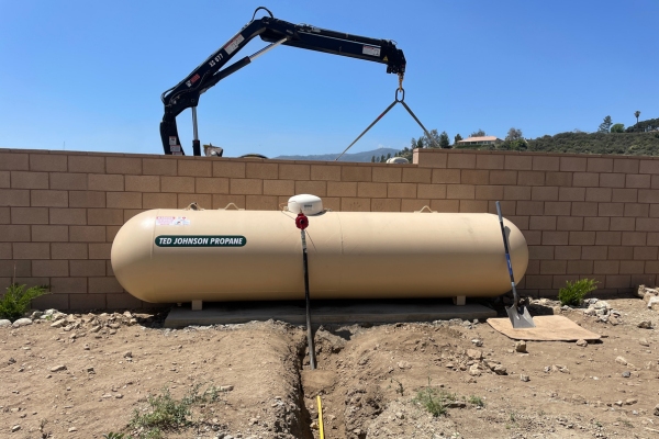 Ted Johnson propane residential tank installation