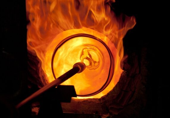 glass blowing process powered by propane